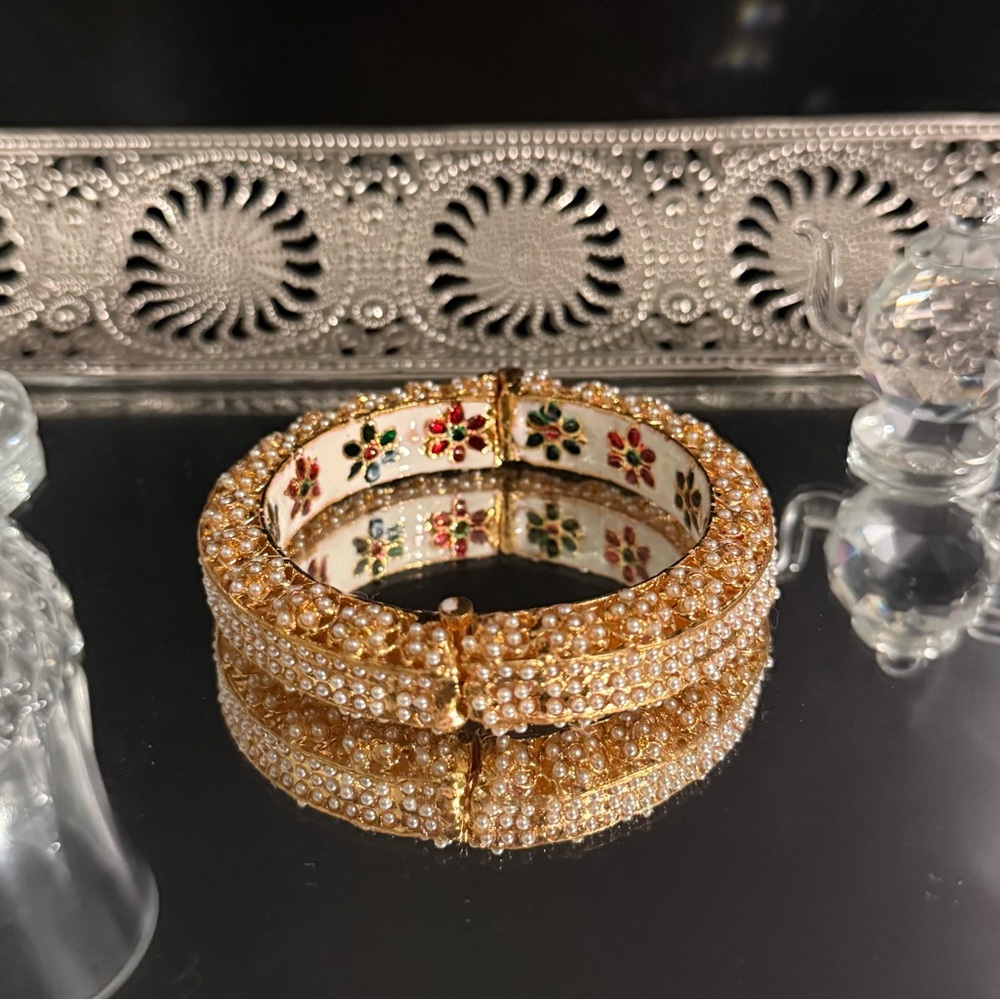 Indian Pakistani Elegant Gold Pearl Bracelet